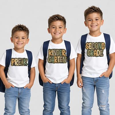Back to School Camo Grade Kids Tee Shirt