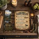  Lake Cabin Glass Cutting Board 15" W x 11" H