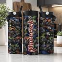  20 oz Kids Racing Tumbler, Personalized Truck Cup, Boys Water Bottle, Monster Truck Cup, Custom Kids Tumbler, Motocross Birthday Gift