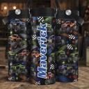  20 oz Kids Racing Tumbler, Personalized Truck Cup, Boys Water Bottle, Monster Truck Cup, Custom Kids Tumbler, Motocross Birthday Gift