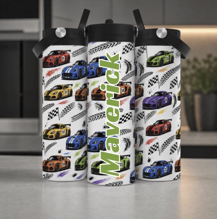 20 oz Kids Racing Tumbler, Personalized Truck Cup, Boys Water Bottle, Monster Truck Cup, Custom Kids Tumbler, Motocross Birthday Gift