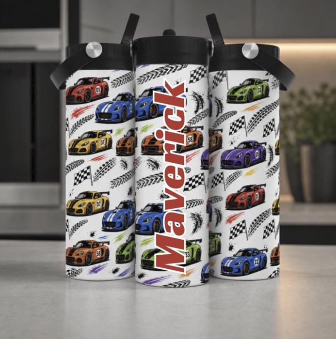 20 oz Kids Racing Tumbler, Personalized Truck Cup, Boys Water Bottle, Monster Truck Cup, Custom Kids Tumbler, Motocross Birthday Gift