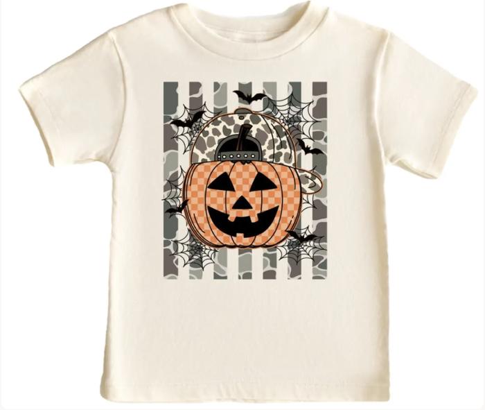 Pumkin Camo Boys Halloween Tee Shirt