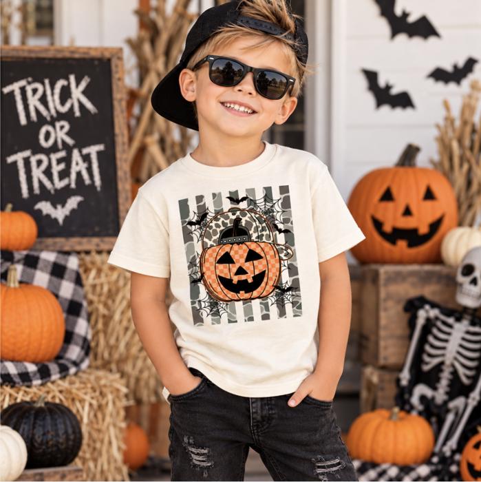 Pumkin Camo Boys Halloween Tee Shirt