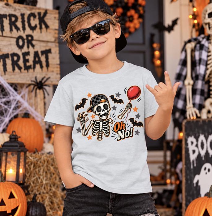 Skeleton Losing Arm Funny Kids Halloween Tee Shirt