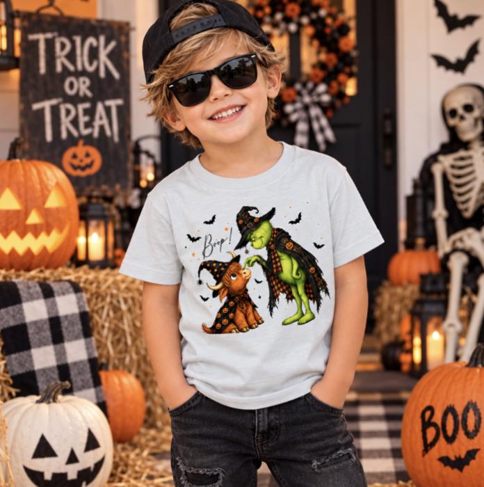 Highland Heifer "Boop" Kids Unisex  Halloween Tee Shirt