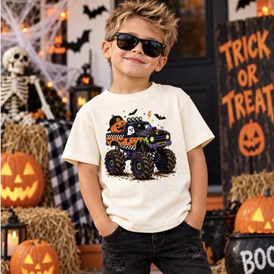Halloween Monster Truck Kids Tee Shirt