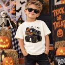  Halloween Monster Truck Kids Tee Shirt