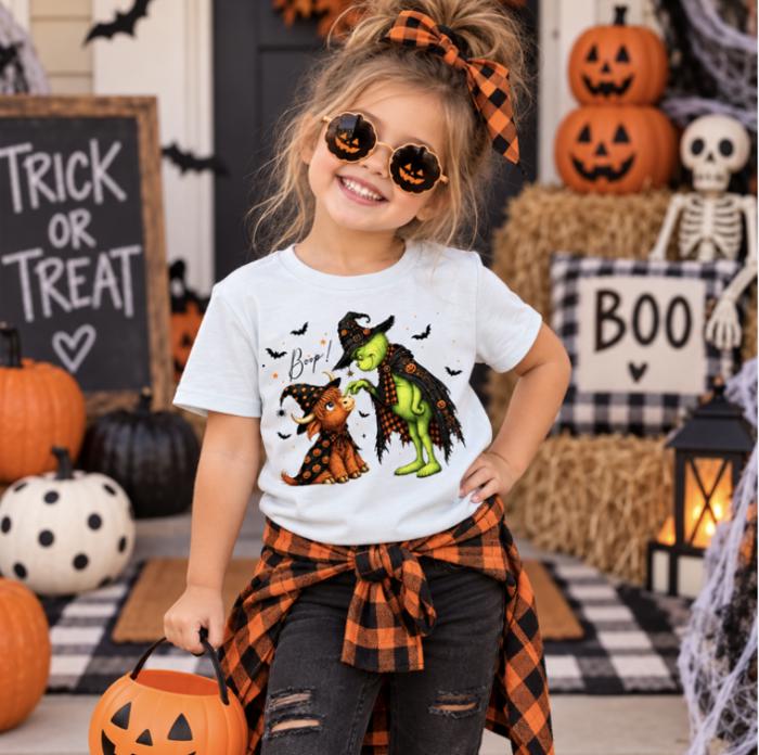 Highland Heifer "Boop" Kids Unisex  Halloween Tee Shirt