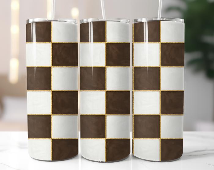 Checkered 20oz Stainless Steel Tumblers