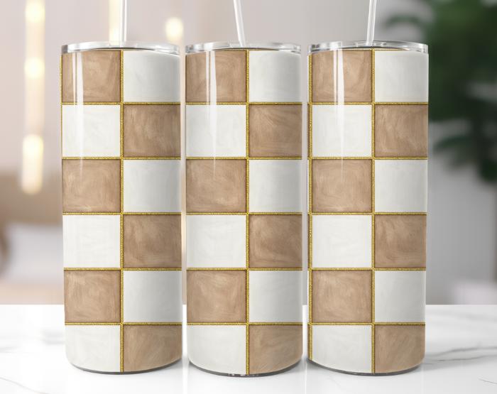 Checkered 20oz Stainless Steel Tumblers