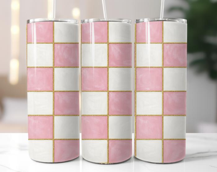 Checkered 20oz Stainless Steel Tumblers