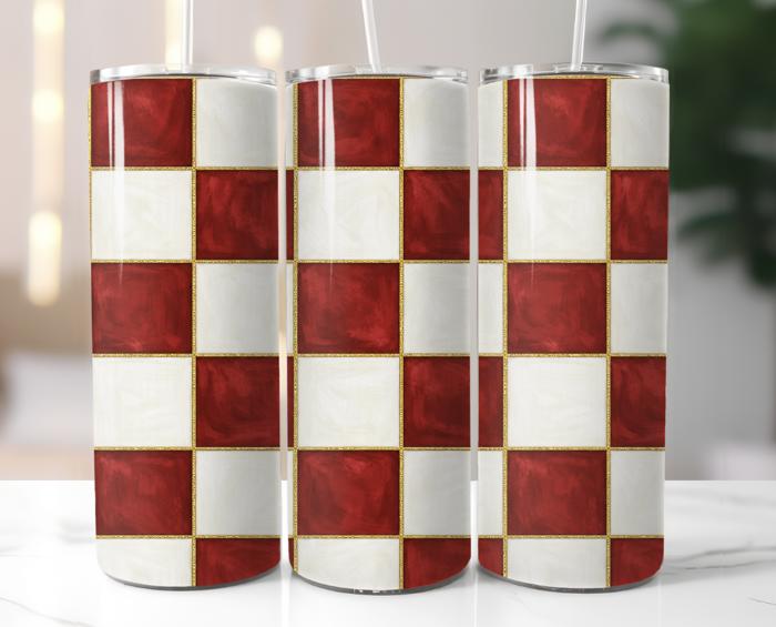 Checkered 20oz Stainless Steel Tumblers