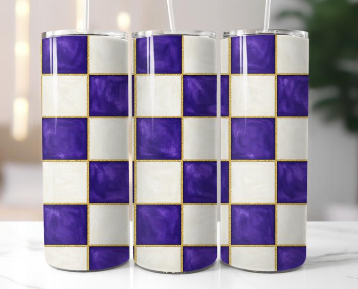 Checkered 20oz Stainless Steel Tumblers
