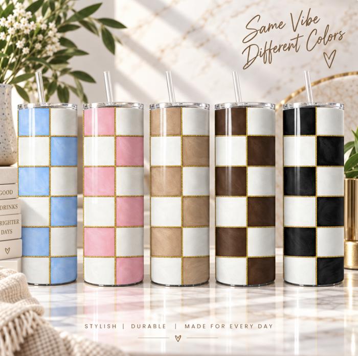 Checkered 20oz Stainless Steel Tumblers