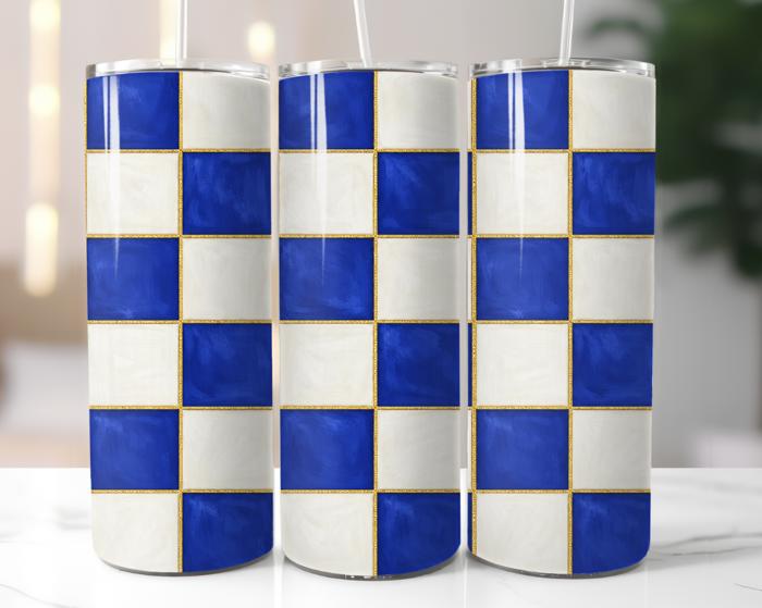 Checkered 20oz Stainless Steel Tumblers