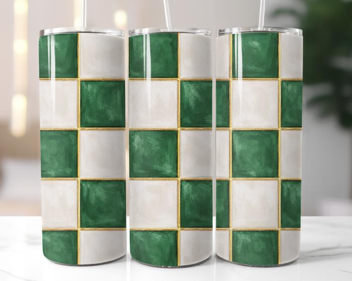 Checkered 20oz Stainless Steel Tumblers