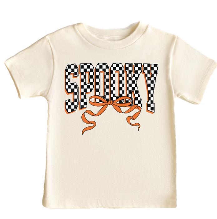 Spooky Girls Checkered Halloween Tee Shirt