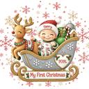  My First Christmas Baby Onesie, Personalized Name and Date 