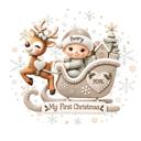  My First Christmas Baby Onesie, Personalized Name and Date 