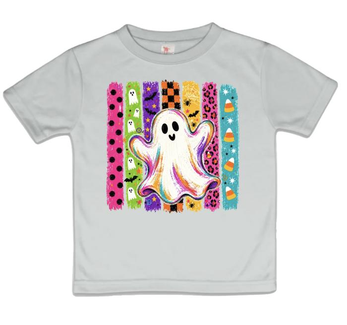 Ghost and Stripes Girls Halloween Tee Shirt