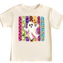  Ghost and Stripes Girls Halloween Tee Shirt