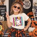  Ghost and Stripes Girls Halloween Tee Shirt