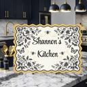  Personalized Yellow and Black Bee Kitchen Glass Cutting Board 15" x 11" 