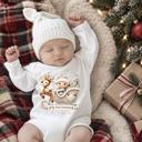  My First Christmas Baby Onesie, Personalized Name and Date 