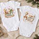  My First Christmas Baby Onesie, Personalized Name and Date 