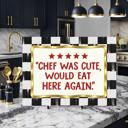  Chef was Cute Red Checkered Glass Cutting Board 15" x 11"