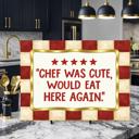  Chef was Cute Red Checkered Glass Cutting Board 15" x 11"