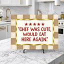  Chef was Cute Red Checkered Glass Cutting Board 15" x 11"
