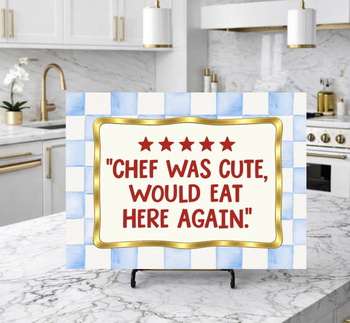 Chef was Cute Red Checkered Glass Cutting Board 15" x 11"