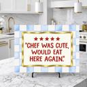  Chef was Cute Red Checkered Glass Cutting Board 15" x 11"
