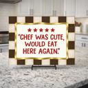  Chef was Cute Red Checkered Glass Cutting Board 15" x 11"