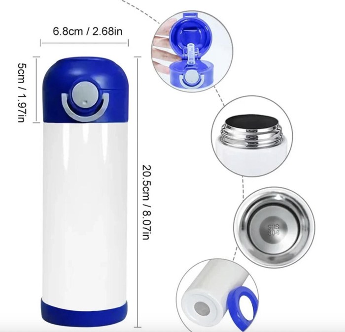 Baseball 12 oz Leak Proof Flip Top Personalized Water Bottle