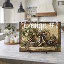  Black Gold Checkerboard Glass Cutting Board 15" x 11"