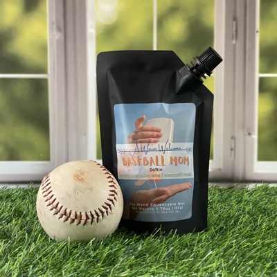 Baseball Mom Softie | Baseball Collection | Scented Squeeze Wax Melt | Squeeze Candle