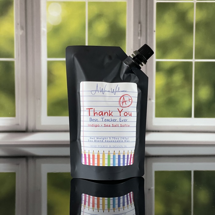 Indigo + Sea Salt Teacher Softie | Scented Squeeze Wax Melt | Teacher Appreciation | Squeeze Candle