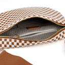 Brown Checkered The Fiona | Checkered Woven Bum Bag (11 Colors)