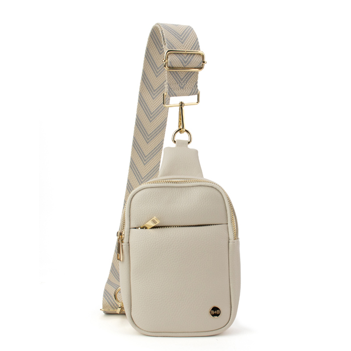 The Harlow |  Sling Bag with Chevron Strap | 3 Colors