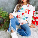  Merry And Bright Cable Knit Pullover Sweatshirt