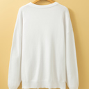  Plus Size Thankful Ivory Embroidered Sweater