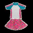 2T Girls 2-4  Short Sleeve Rashguard Set