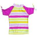Sun Blossom Stripe 4 Girls 4-6 Short Sleeve Rashguards