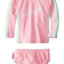 Pink/Mint 6-12M Baby & Toddler Rashguard & Swim Diaper Set