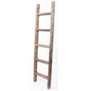 Weathered Gray 60 inches Rustic Farmhouse Reclaimed Wood Decorative Bookcase, Blanket Ladder