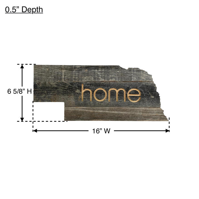 Rustic Farmhouse Reclaimed Wood Home State Wall Sign