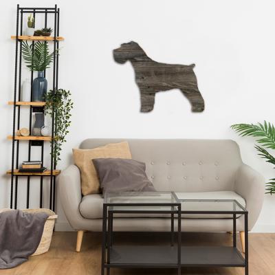 Rustic Farmhouse Miniature Schnauzer Cutout Reclaimed Wood Silhouette